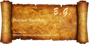 Bucsa Gordon névjegykártya